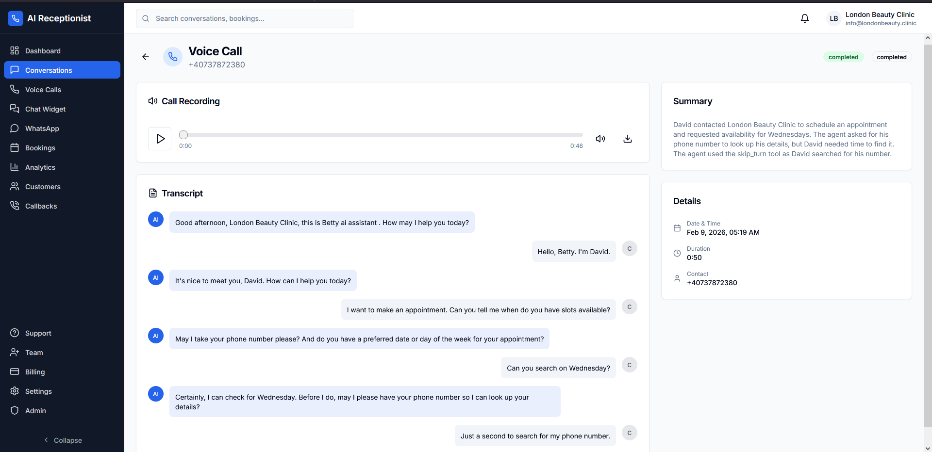 Voice Call Transcript